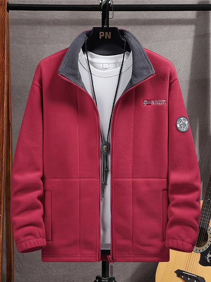 Men's high-collar fleece jacket