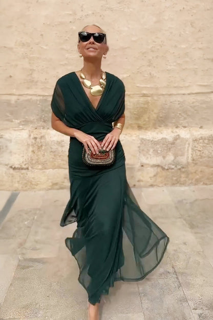Women's emerald green party dress