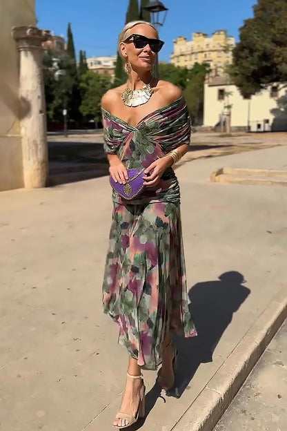 Women's pleated-waist occasion dress
