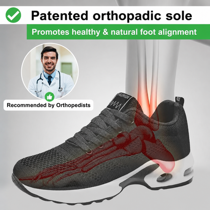 Orthopaedic Knit Sneakers for Women – Breathable Flyknit Trainers with Arch Support
