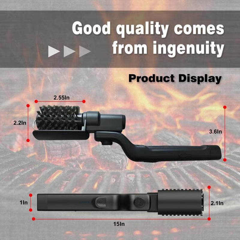 Electric rechargeable rotating BBQ grill cleaning brush