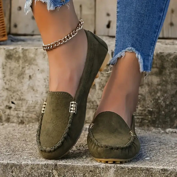 Casual Slip-On Loafers for Women, Lightweight Flat Shoes in Everyday Shades