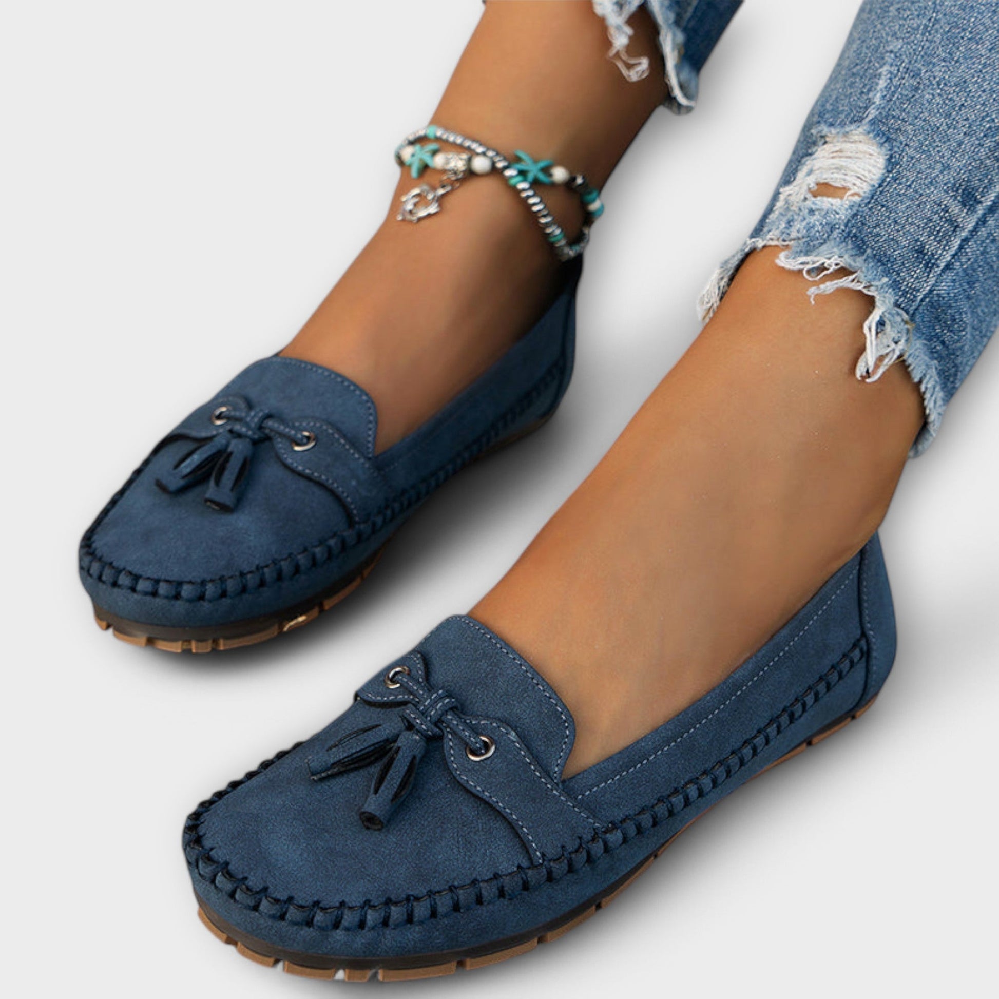 Women's orthopaedic loafers - blue