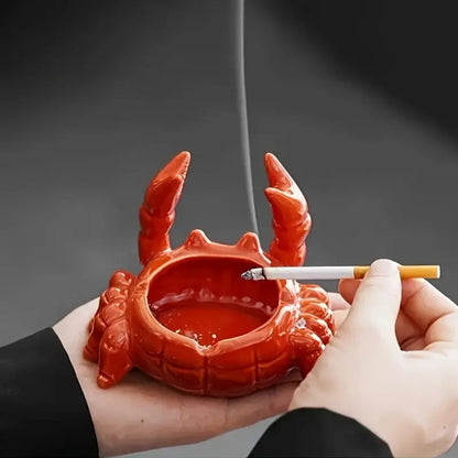 Crab-Shaped Ashtray with Lid – Novelty Lidded Ashtray