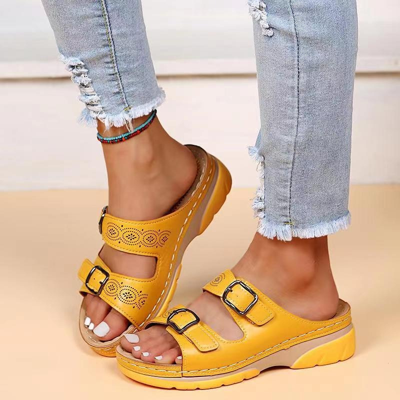 Orthopaedic Comfort Sandals for Women, Lightweight Vegan Leather Sandals with Arch Support