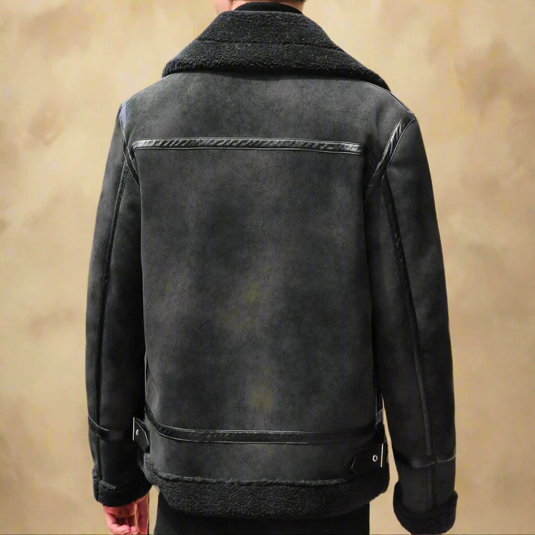 Men's long suede coat colour option
