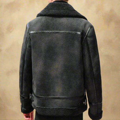Men's long suede coat colour option