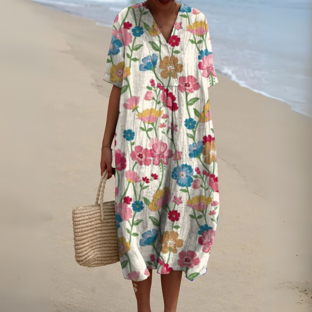 Women's floral maxi dress - detail