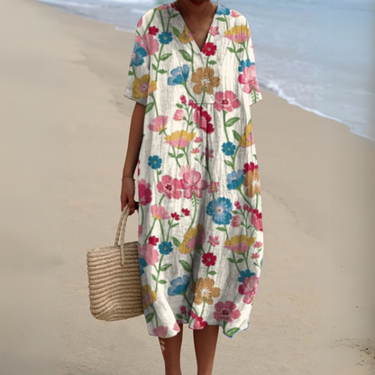 Women's floral maxi dress - detail