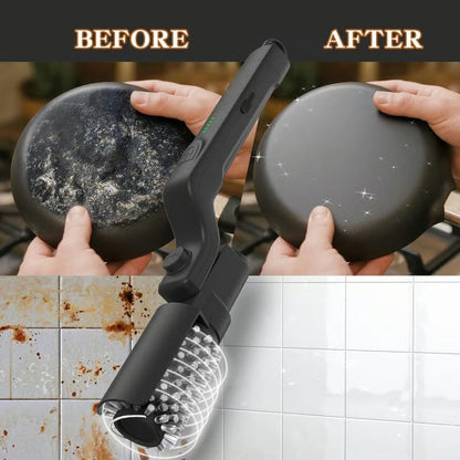 Electric rechargeable rotating BBQ grill cleaning brush