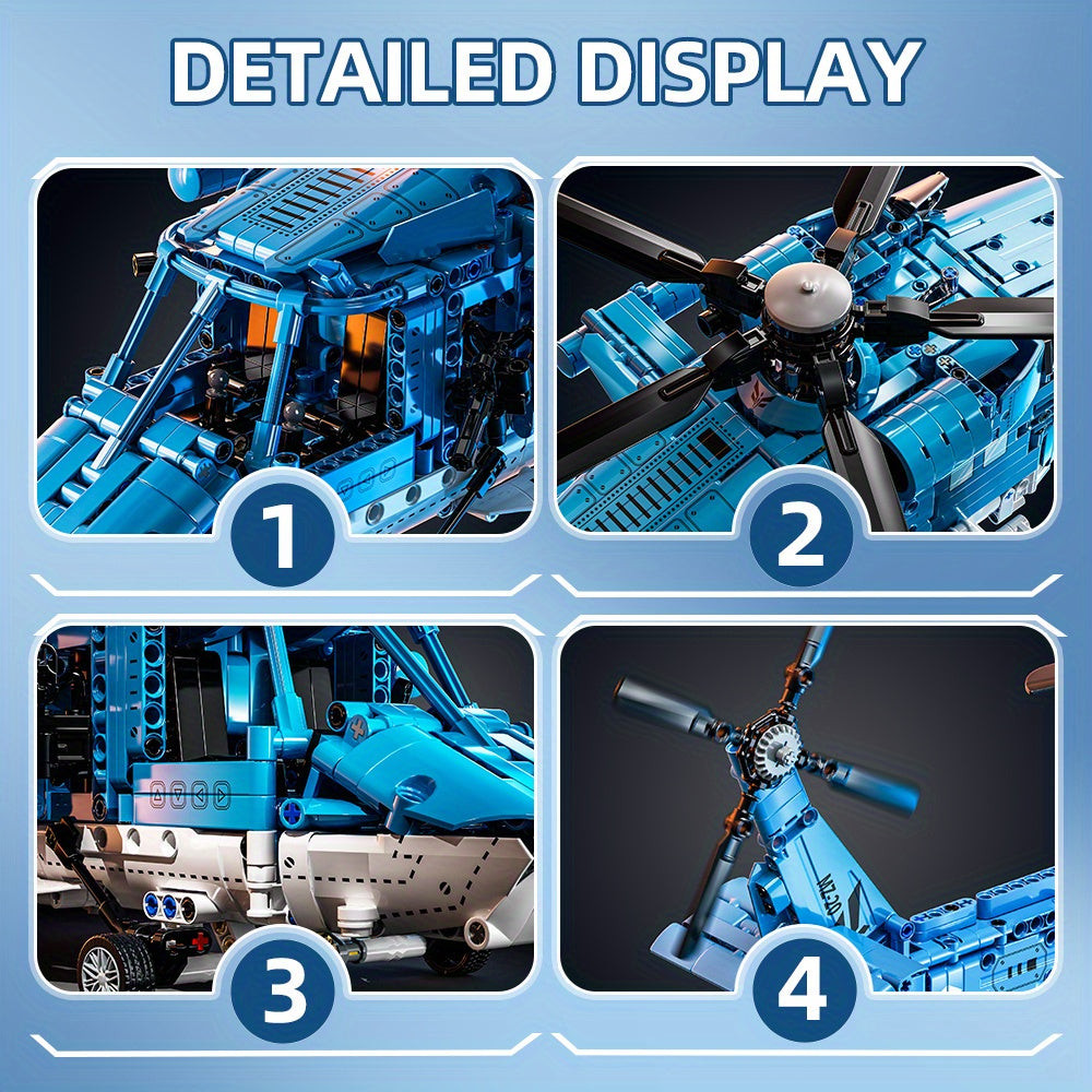 1711-piece helicopter building block model kit