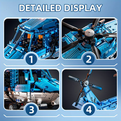 1711-piece helicopter building block model kit