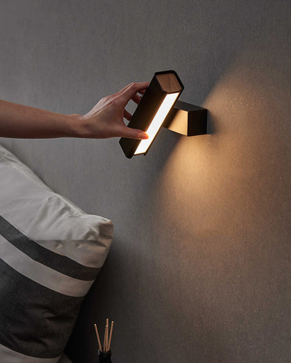 Minimalist Rectangular Wall Light – Adjustable Black & White Sconce