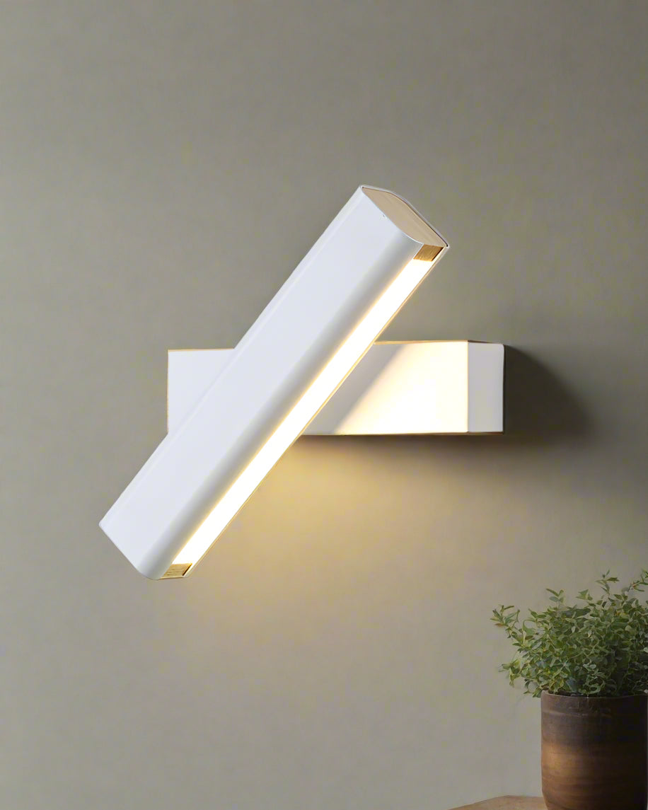 Minimalist Rectangular Wall Light – Adjustable Black & White Sconce