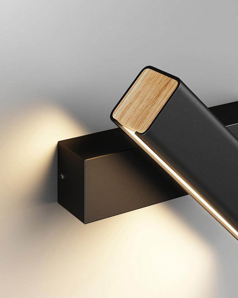 Minimalist Rectangular Wall Light – Adjustable Black & White Sconce