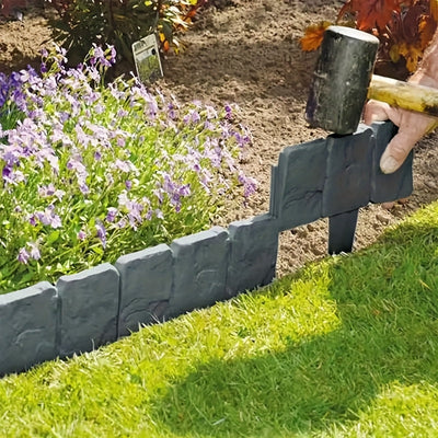 Stone-Look Garden Edging Set – 20-Piece Interlocking Border