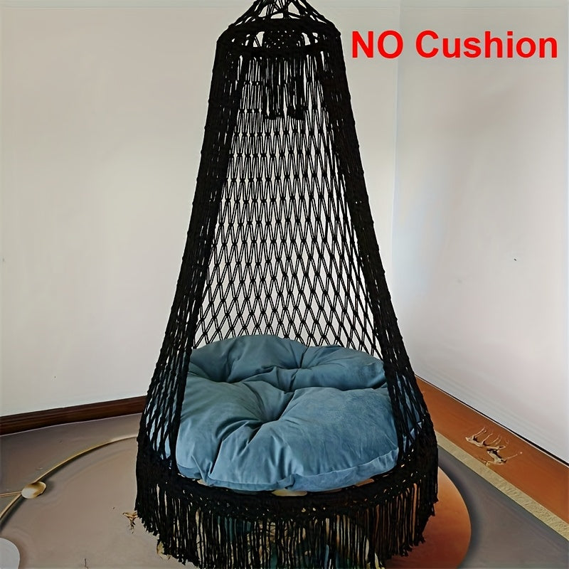 Handwoven Hanging Chair – Boho Cotton Rope Swing Seat
