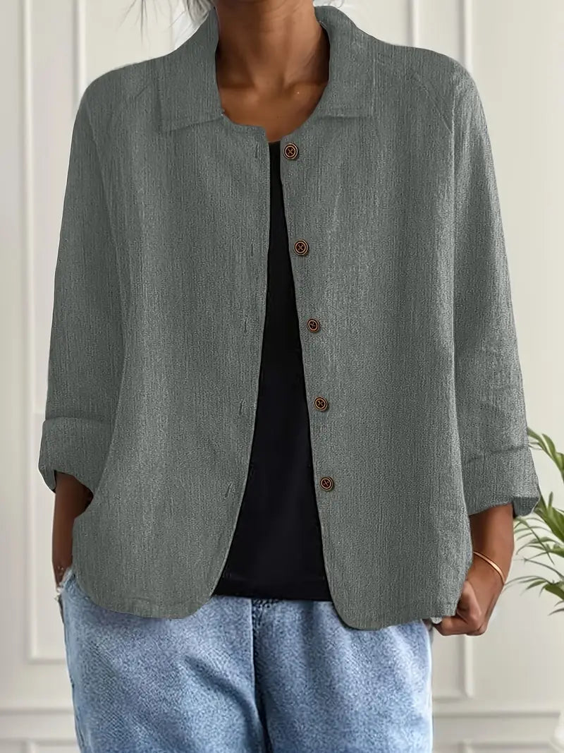 Women's Lightweight Jacket – Casual Button-Front Jacket