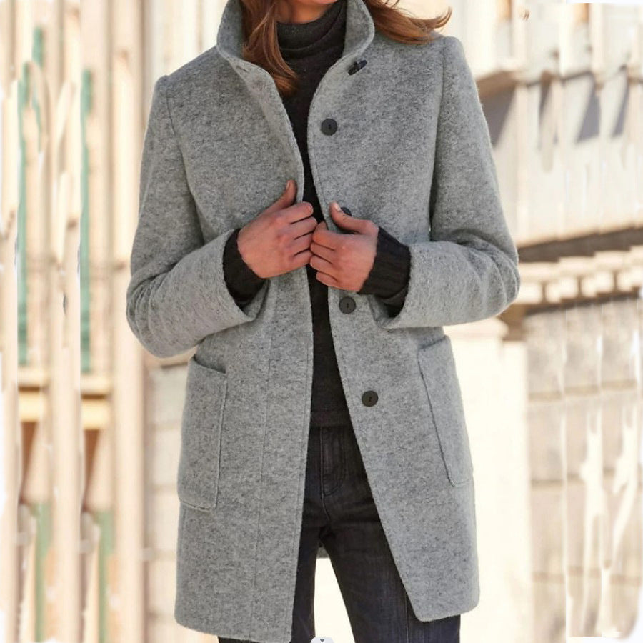 Women's button winter coat