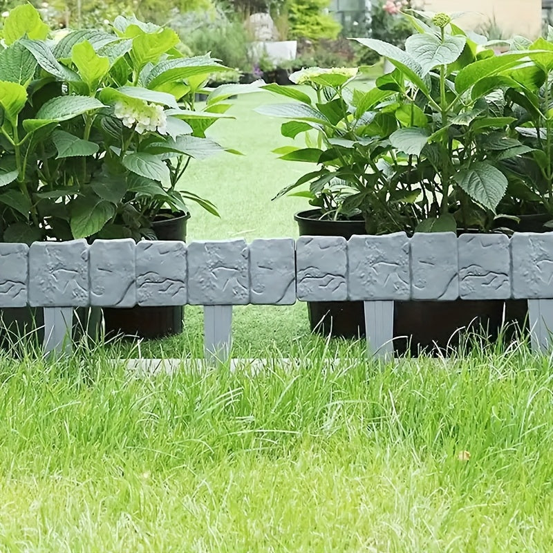 Stone-Look Garden Edging Set – 20-Piece Interlocking Border