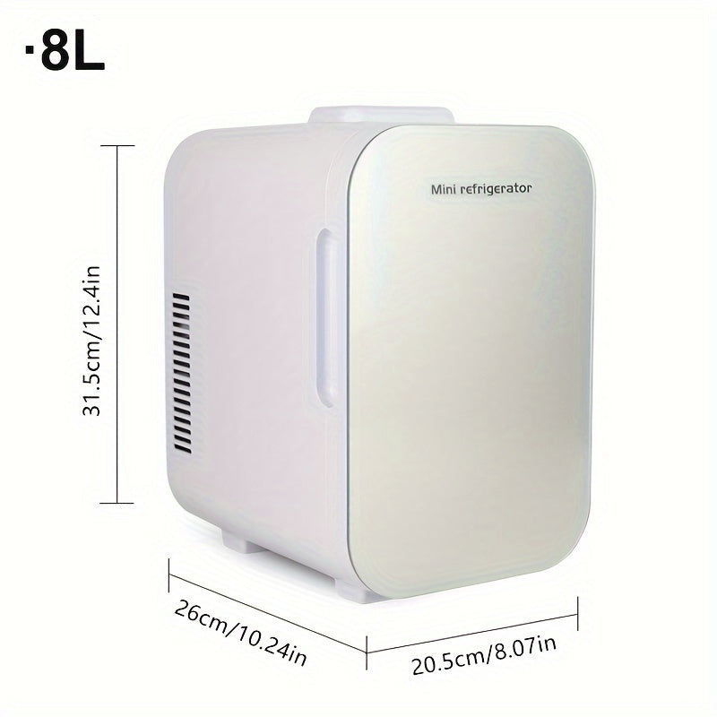 8L portable mini fridge with glass door