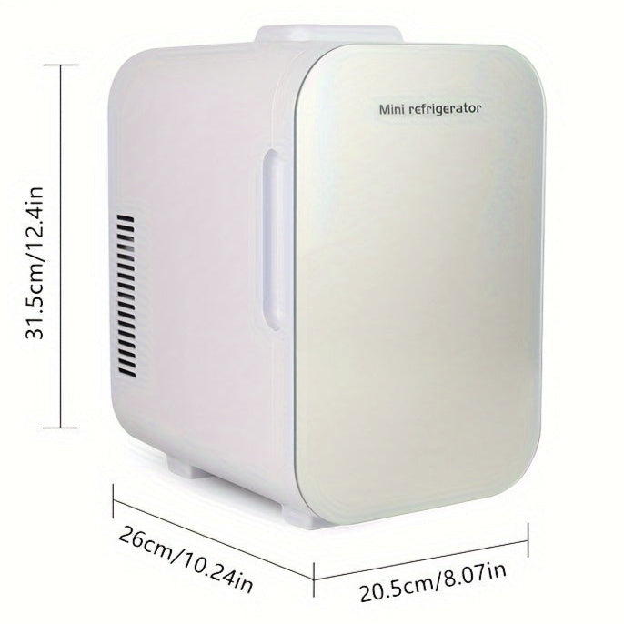 8L portable mini fridge with glass door