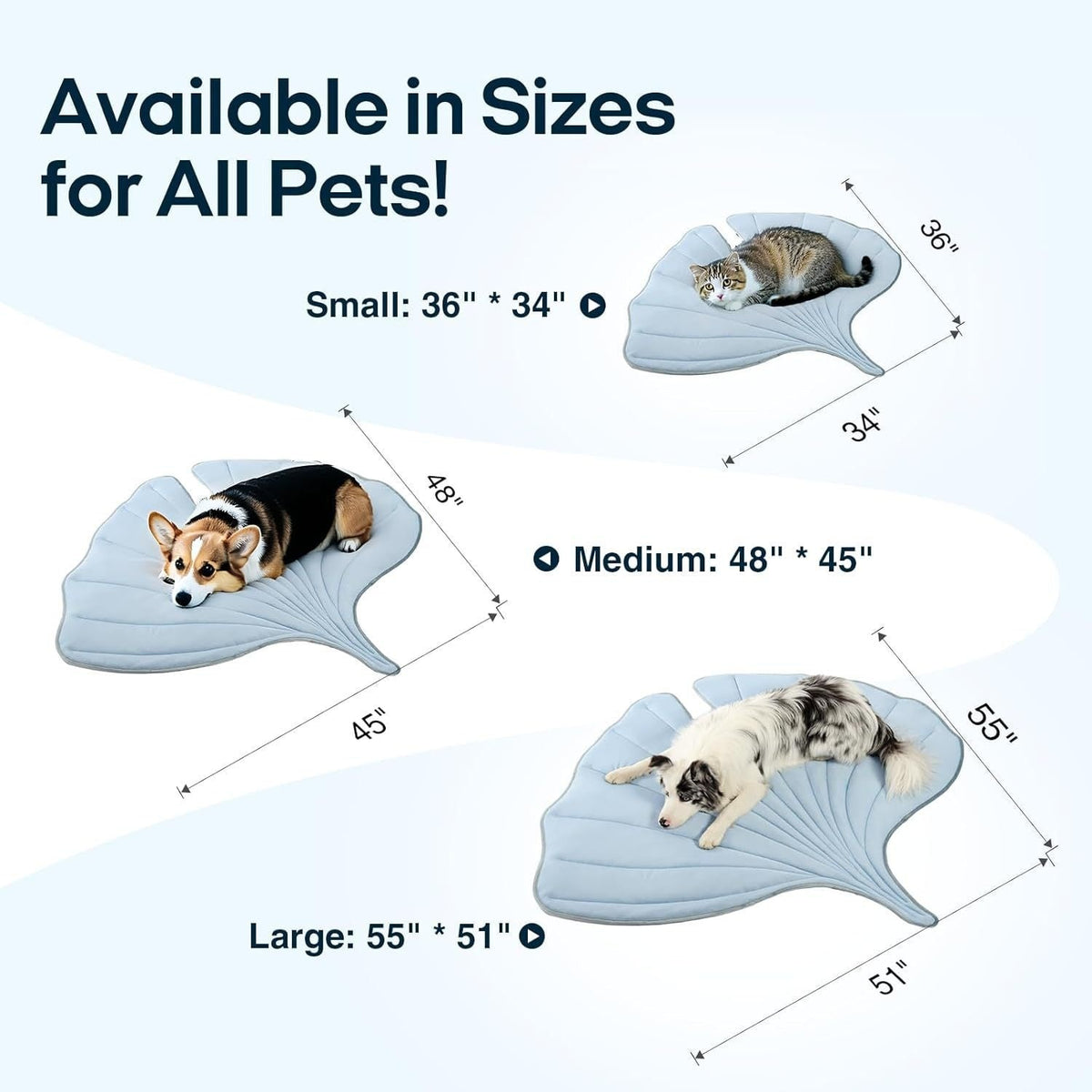 Self-cooling gel dog mat in leaf design