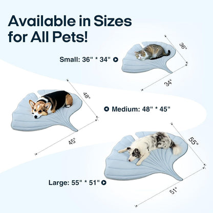 Self-cooling gel dog mat in leaf design