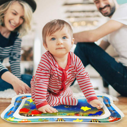Inflatable baby water play tummy time mat