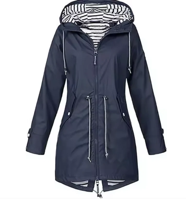 Women's lightweight hooded rain jacket