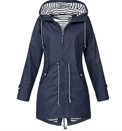 Women's lightweight hooded rain jacket