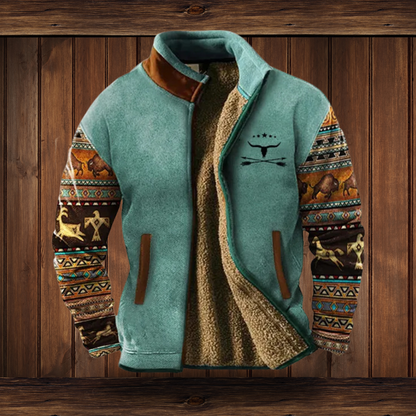 Women's patchwork zip jacket - detail
