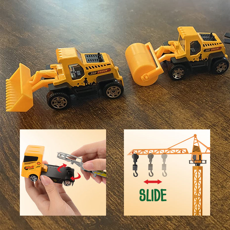 Construction toy advent calendar with vehicles