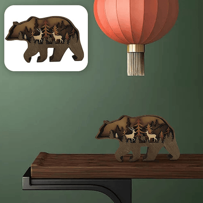 3D Handcrafted Wooden Animal Sculpture – Artistic Décor & Gift