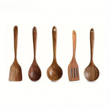 Wooden Cooking Utensil Set – Rustic Kitchen Tools