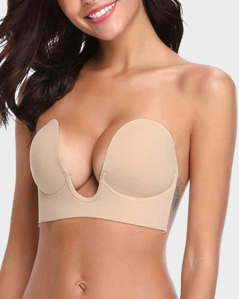 Women's deep U-front plunge bra