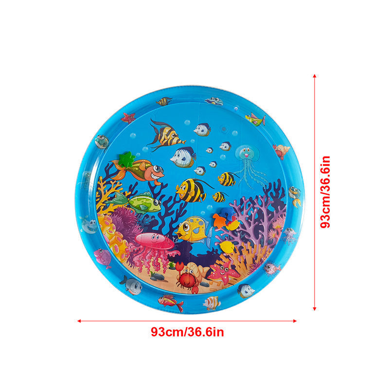 Inflatable baby water play tummy time mat