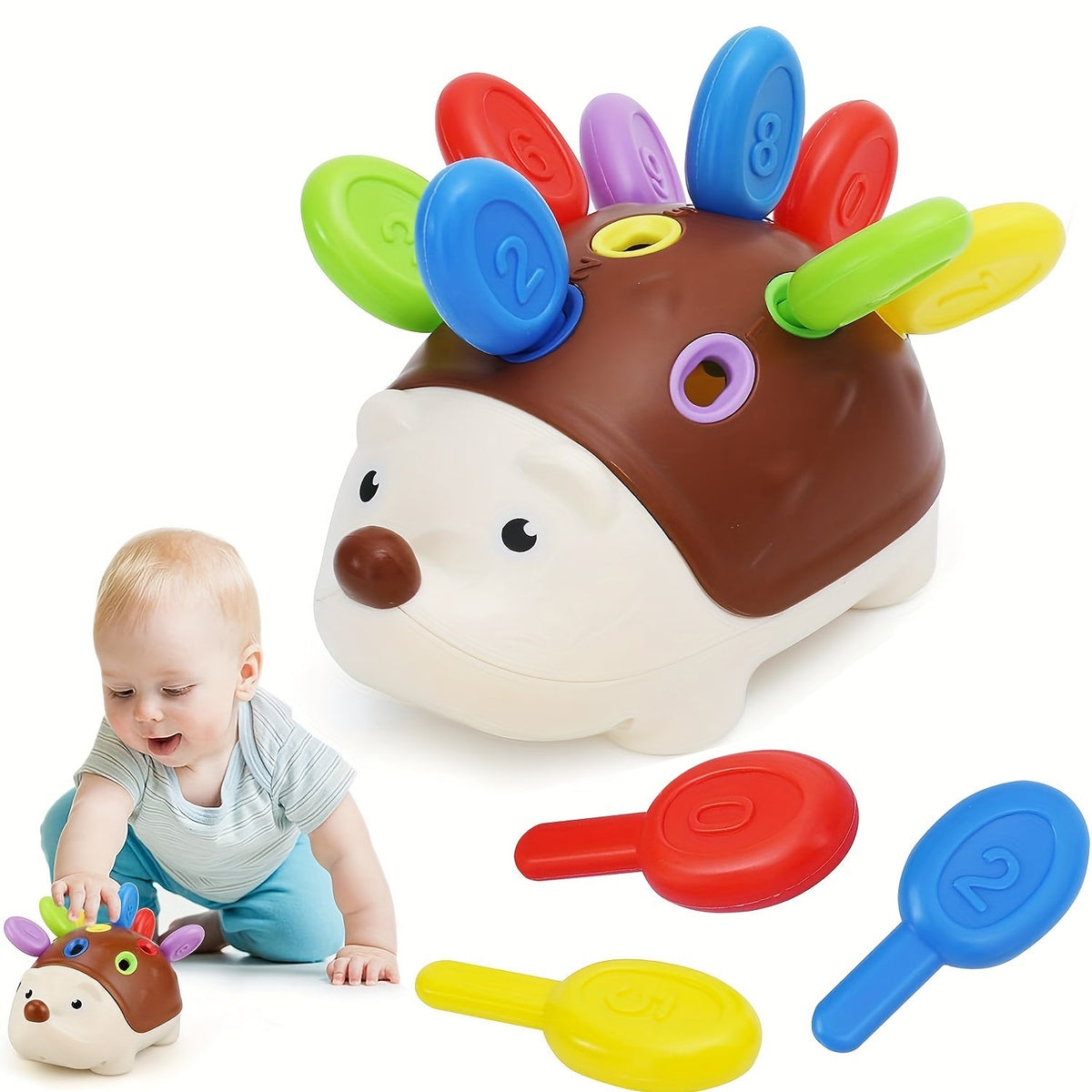 Hedgehog peg learning toy for toddlers