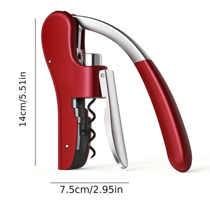 Ergonomic lever corkscrew wine bottle opener