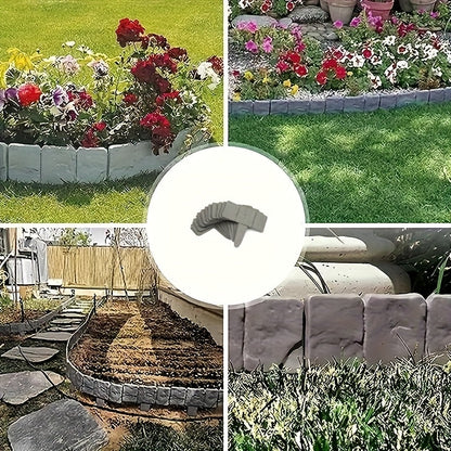 Stone-Look Garden Edging Set – 20-Piece Interlocking Border
