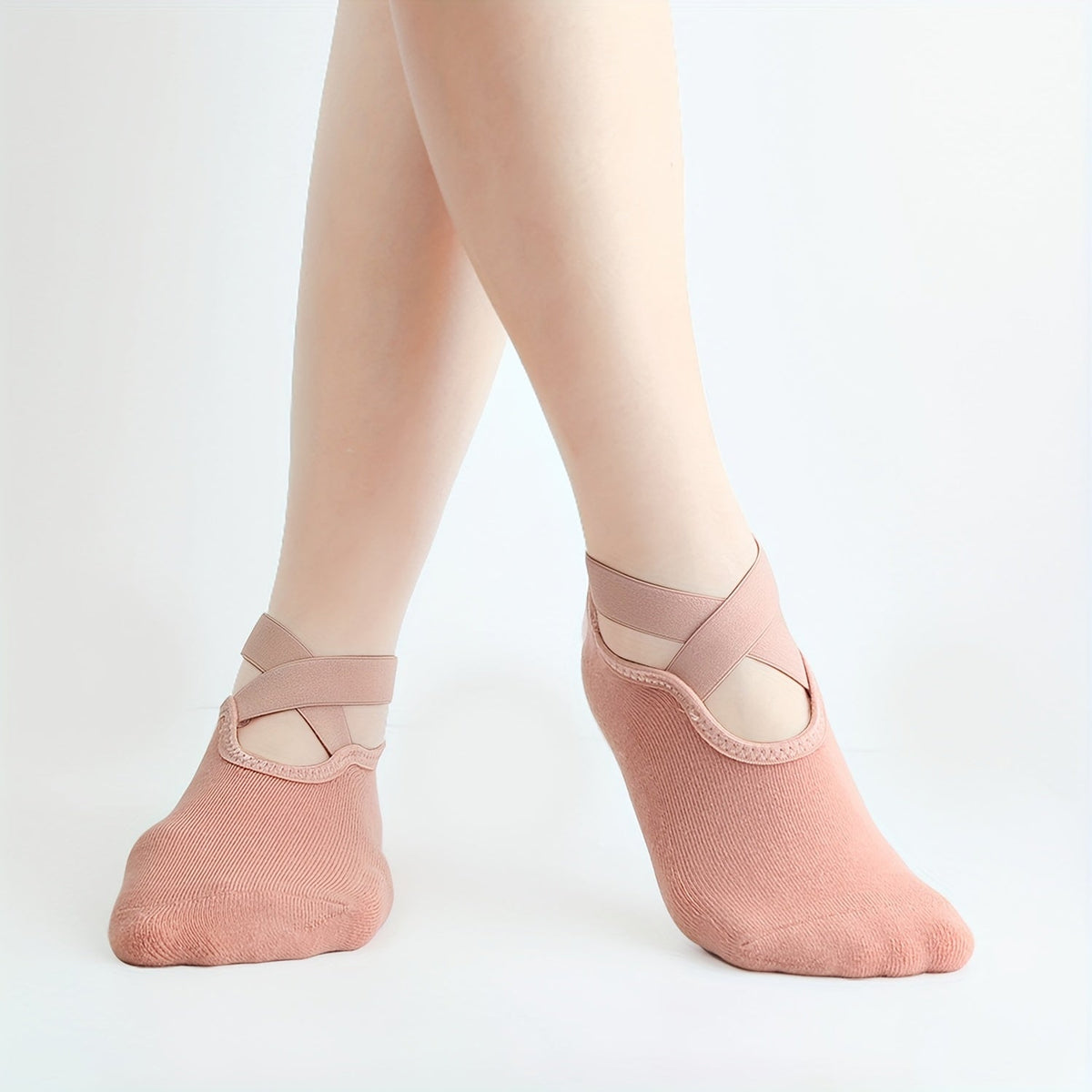 Cross-Strap Yoga Socks for Stability