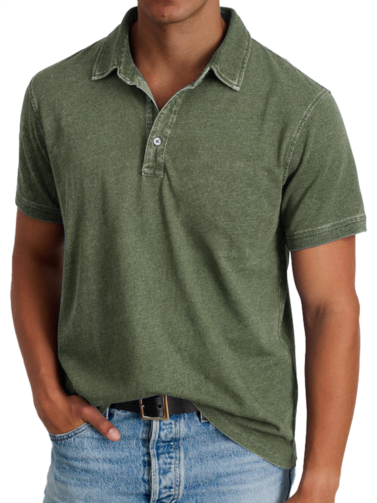 Men's textured cotton polo