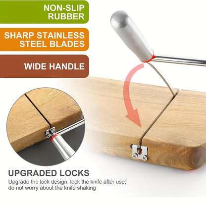 Acacia wood cheese knife set with stainless steel blades
