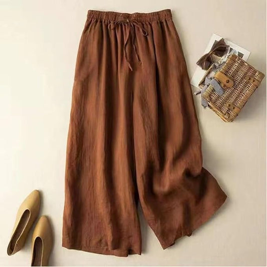 Straight-Leg Trousers – Relaxed Elastic-Waist Trousers