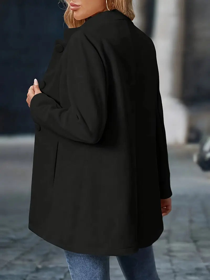 Women's Winter Coat – Classic Button-Front Longline Coat