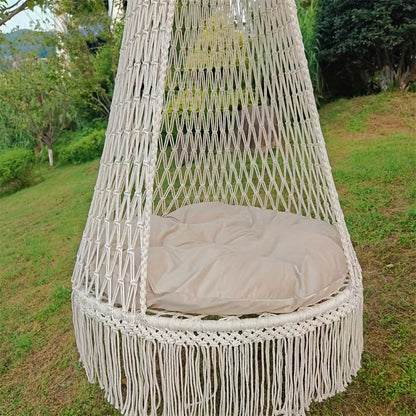 Handwoven Hanging Chair – Boho Cotton Rope Swing Seat
