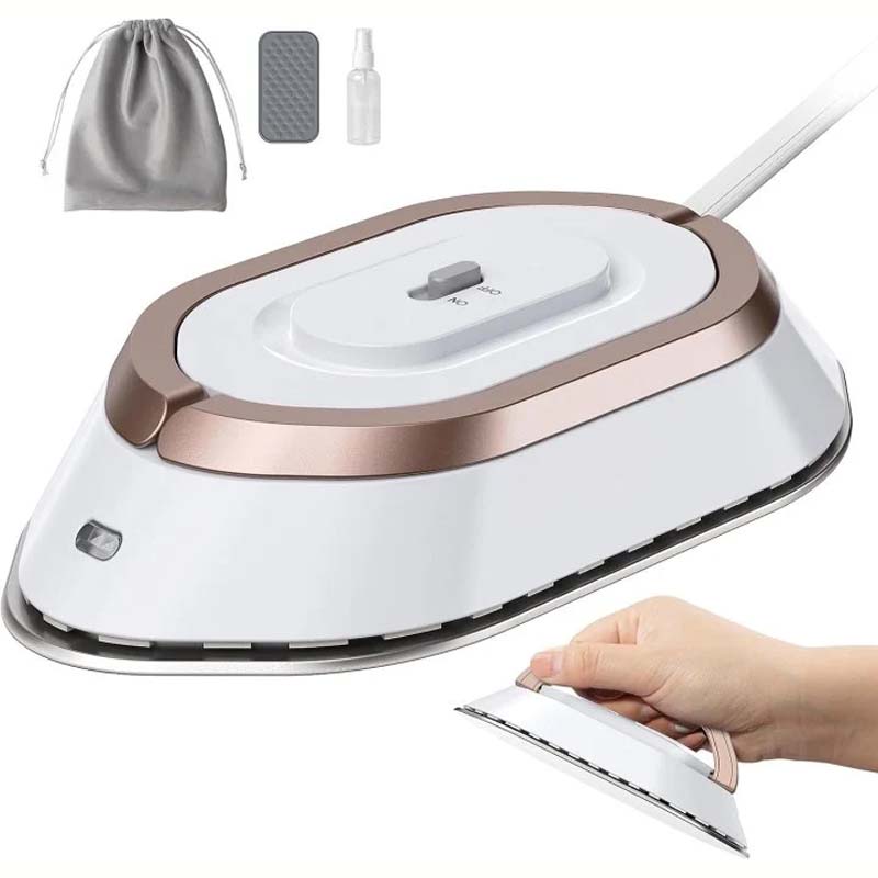Mini dual-voltage travel iron with ceramic soleplate