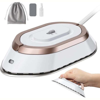 Mini dual-voltage travel iron with ceramic soleplate