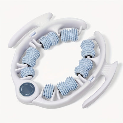 Massage Roller – 14-Wheel Deep-Tissue Muscle Roller with Leg Clamp