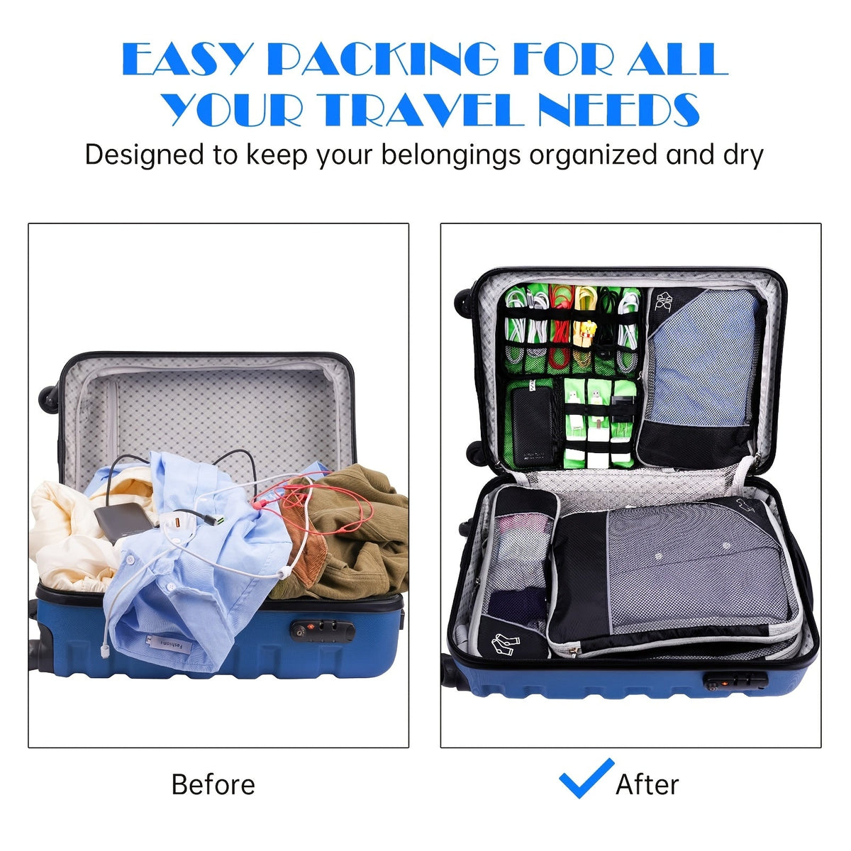 Travel Organiser Set – 5-Piece Mesh Packing Bags